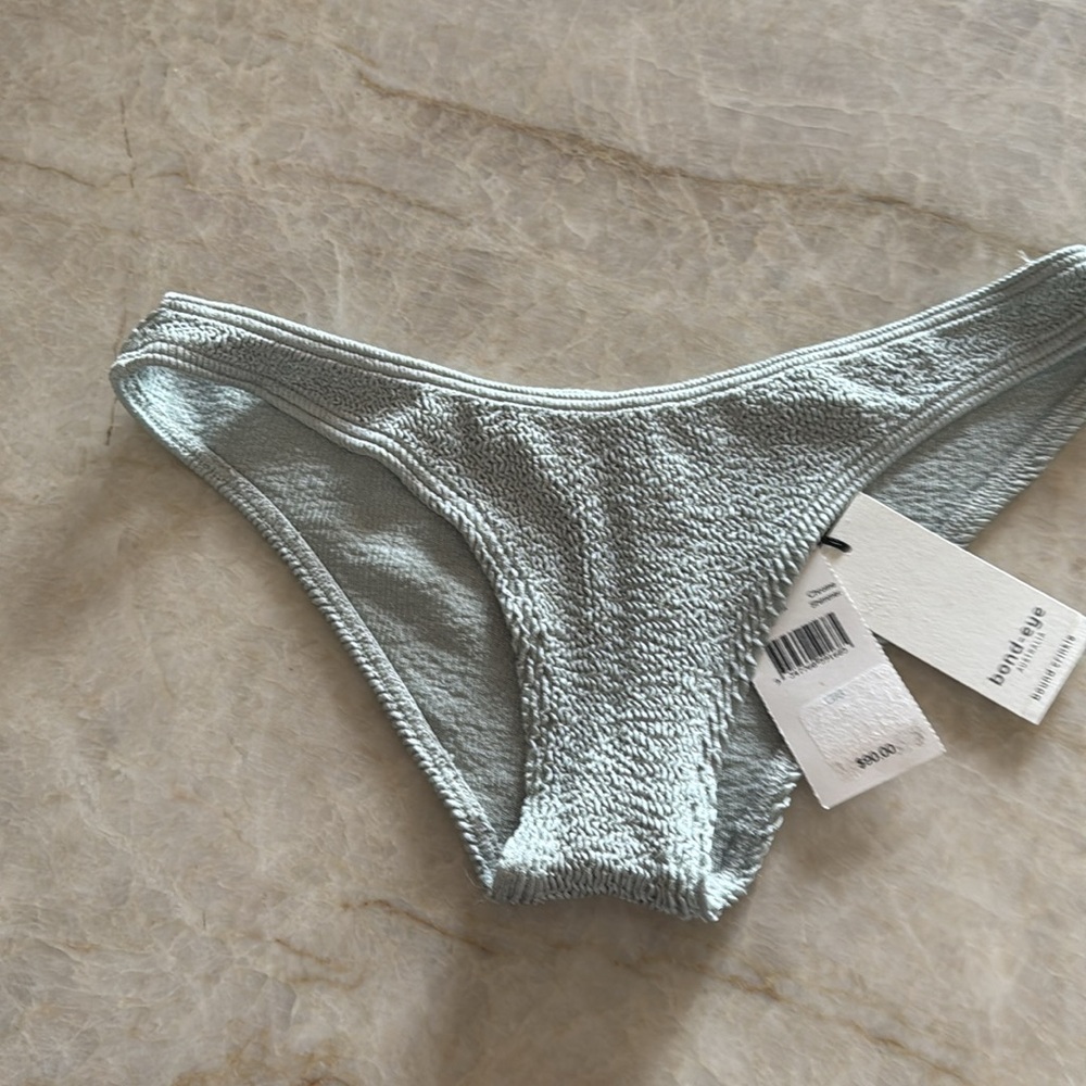 NWT Bond-Eye Swim Womens Sign‎ Brief Bikini Bottom, Chrome Shimmer $90 - Picture 4 of 8